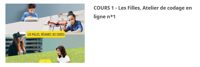 COURSE 1 - Girls’ Online Coding Workshop No. 1