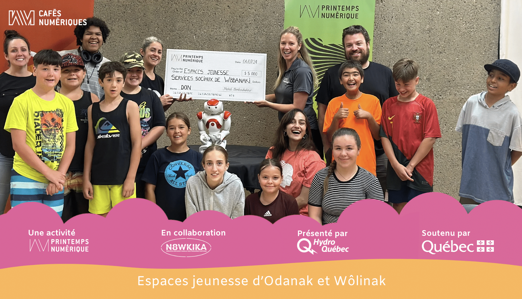 Printemps numérique remet un don de 5000$ aux Espaces jeunesse abénakis